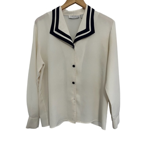 Vintage La Chine Classic by Galinda Wang Sailor Blouse Size 12 - Picture 1 of 7